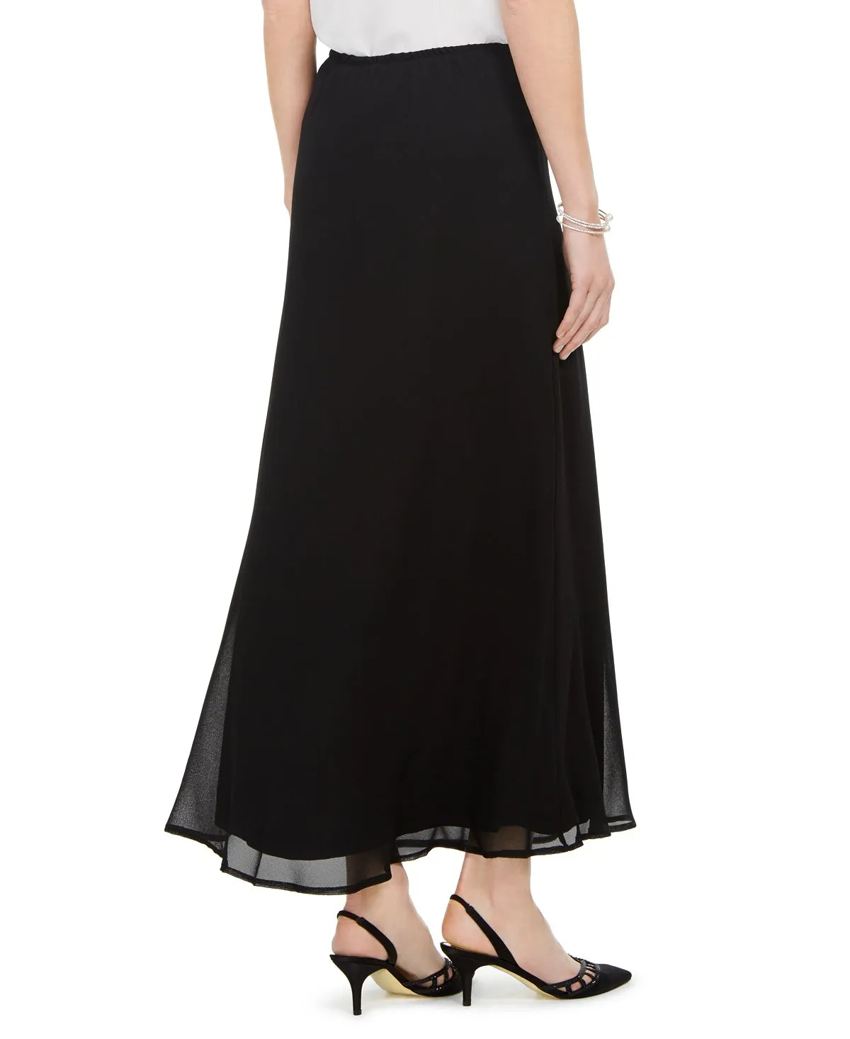A-line midi skirt MSK, black
