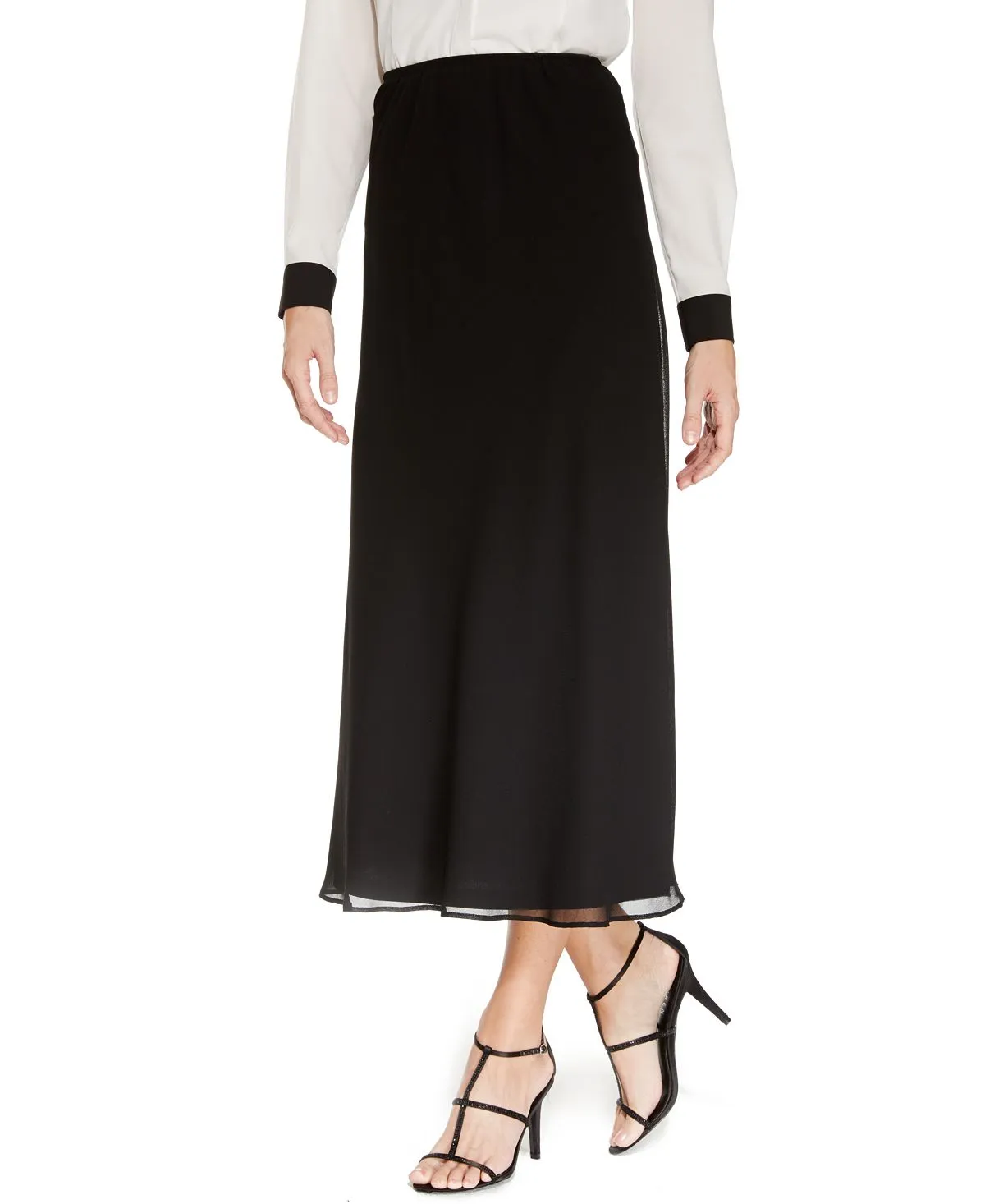 A-line midi skirt MSK, black