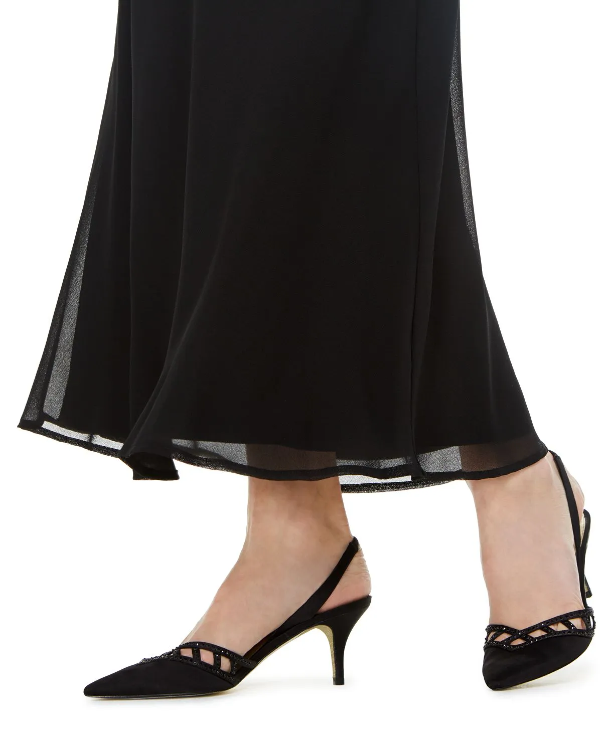 A-line midi skirt MSK, black