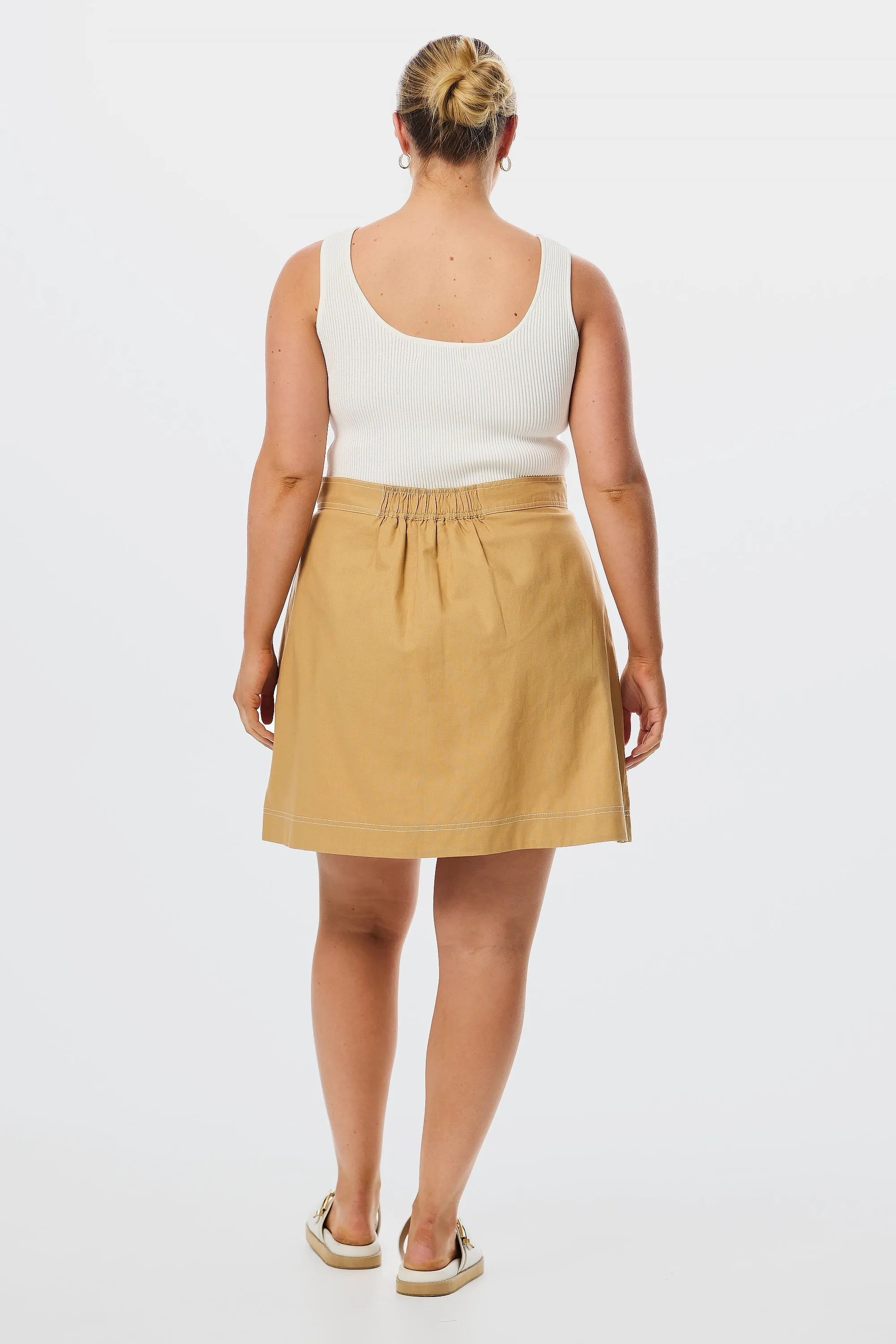 A-line Pocket Skirt - Tan