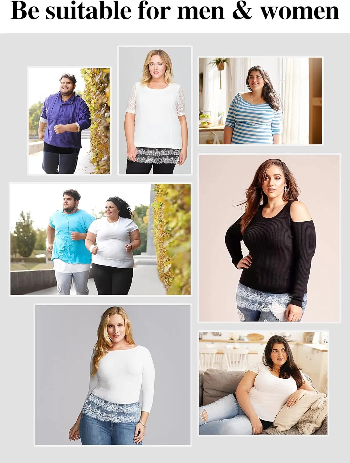 Ababalaya Unisex Cotton Skirt Shirt Extender Half Slip for Sweatshirts Leggings