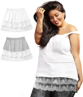 Ababalaya Unisex Cotton Skirt Shirt Extender Half Slip for Sweatshirts Leggings