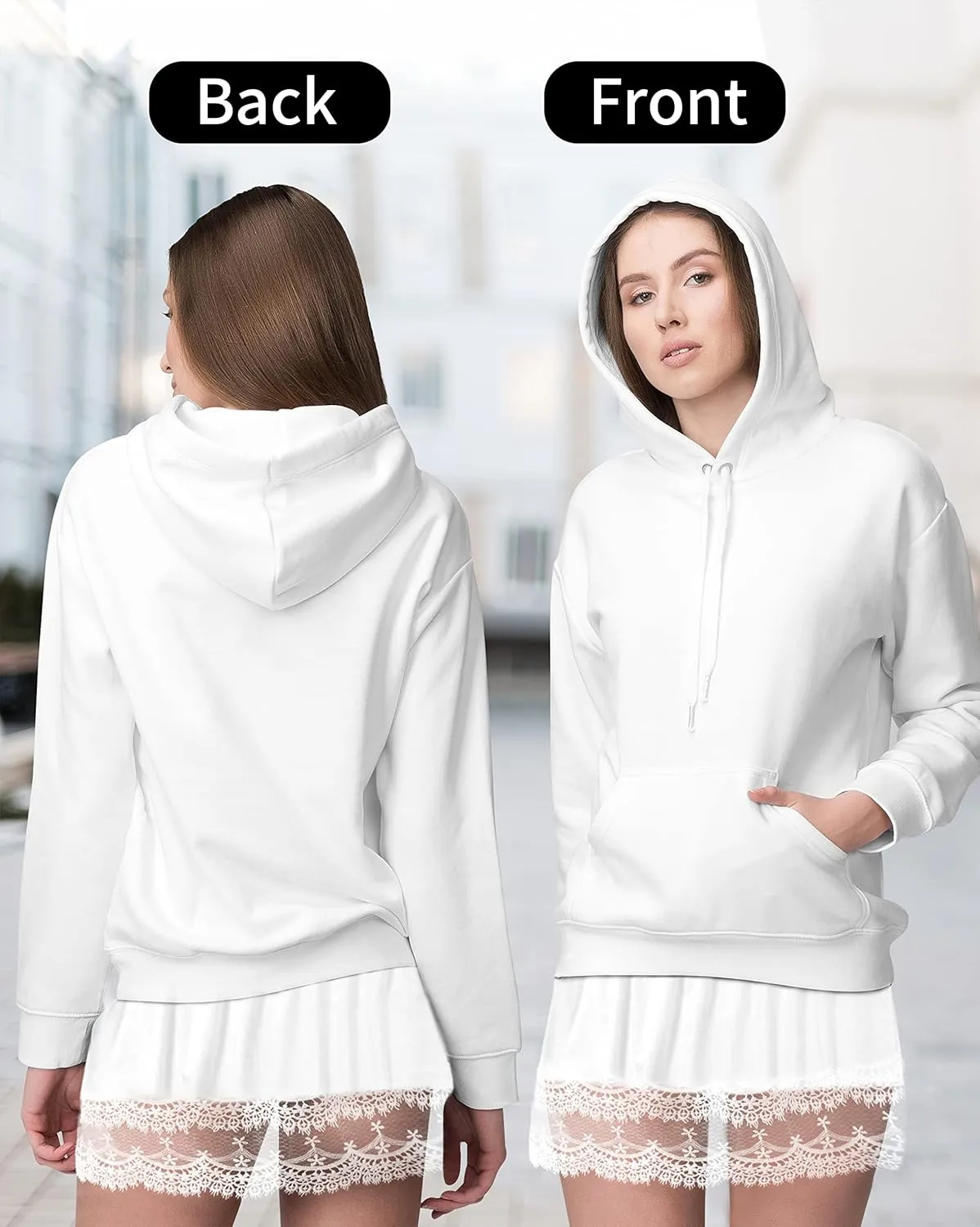 Ababalaya Unisex Cotton Skirt Shirt Extender Half Slip for Sweatshirts Leggings