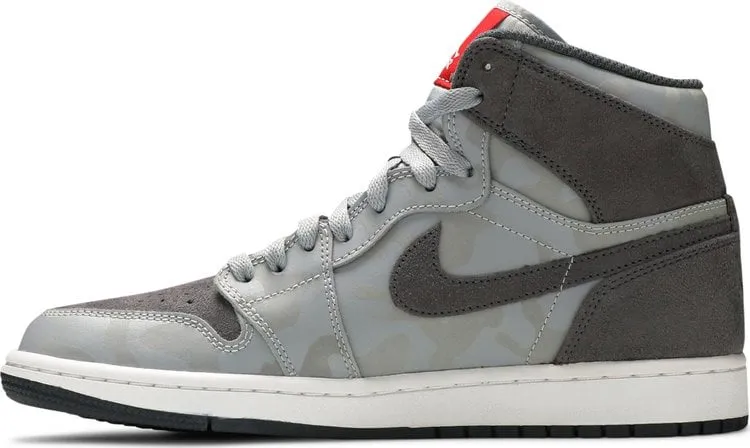 Air Jordan 1 Retro High Premium Gray Camo Sneakers, gray