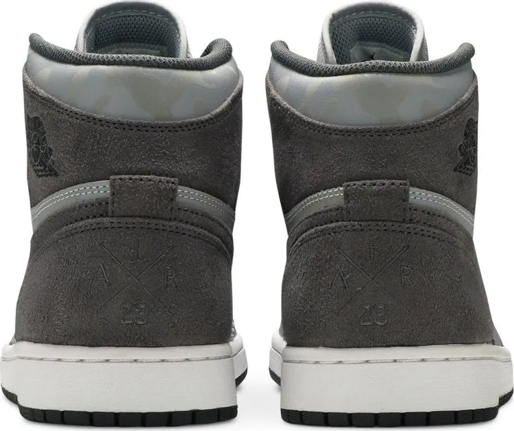 Air Jordan 1 Retro High Premium Gray Camo Sneakers, gray