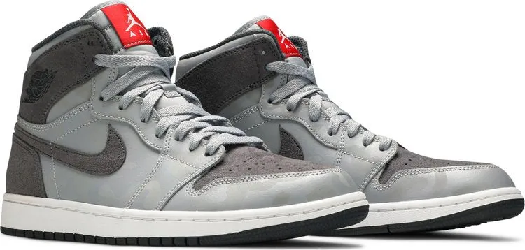Air Jordan 1 Retro High Premium Gray Camo Sneakers, gray