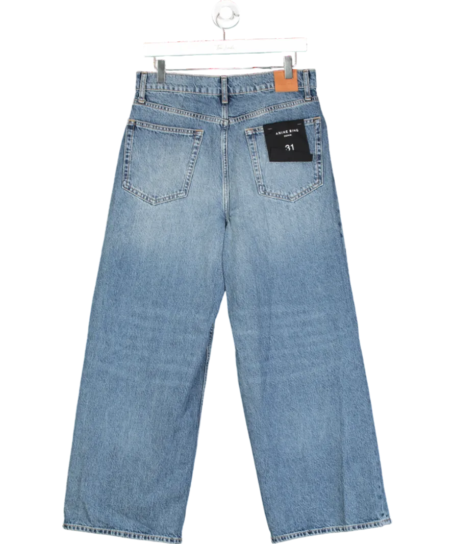 Anine Bing Blue Rick Denim Loose Wide Leg Jeans W31