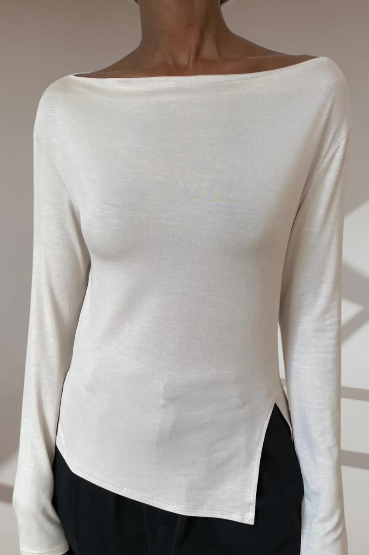 Bamboo slit boat neck - Dusk