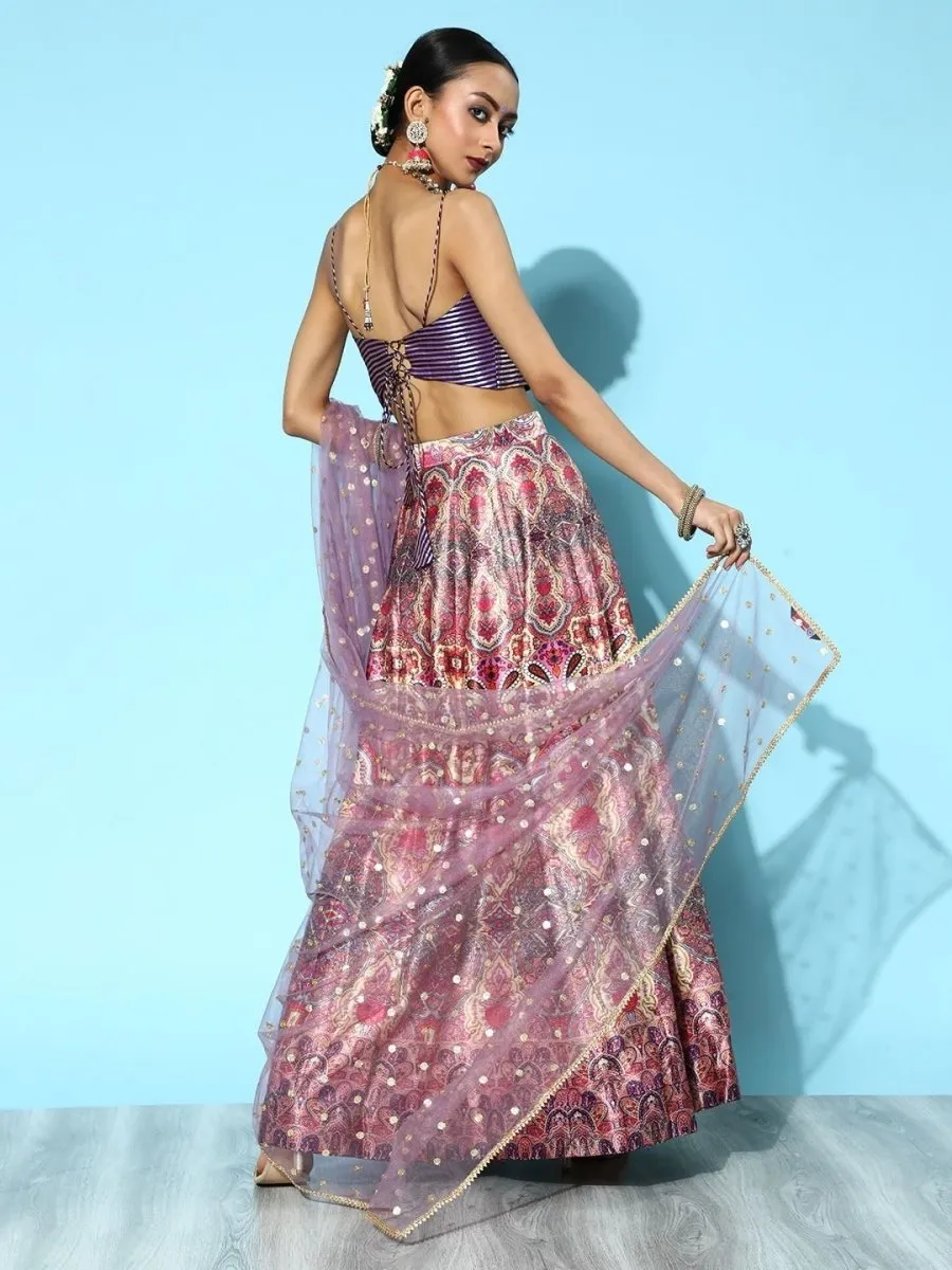 Blue Lehenga with Dupatta and Blouse