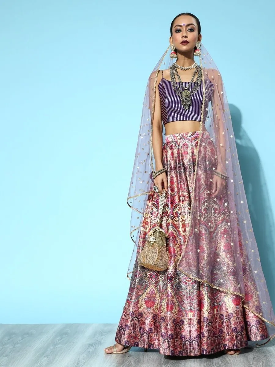 Blue Lehenga with Dupatta and Blouse
