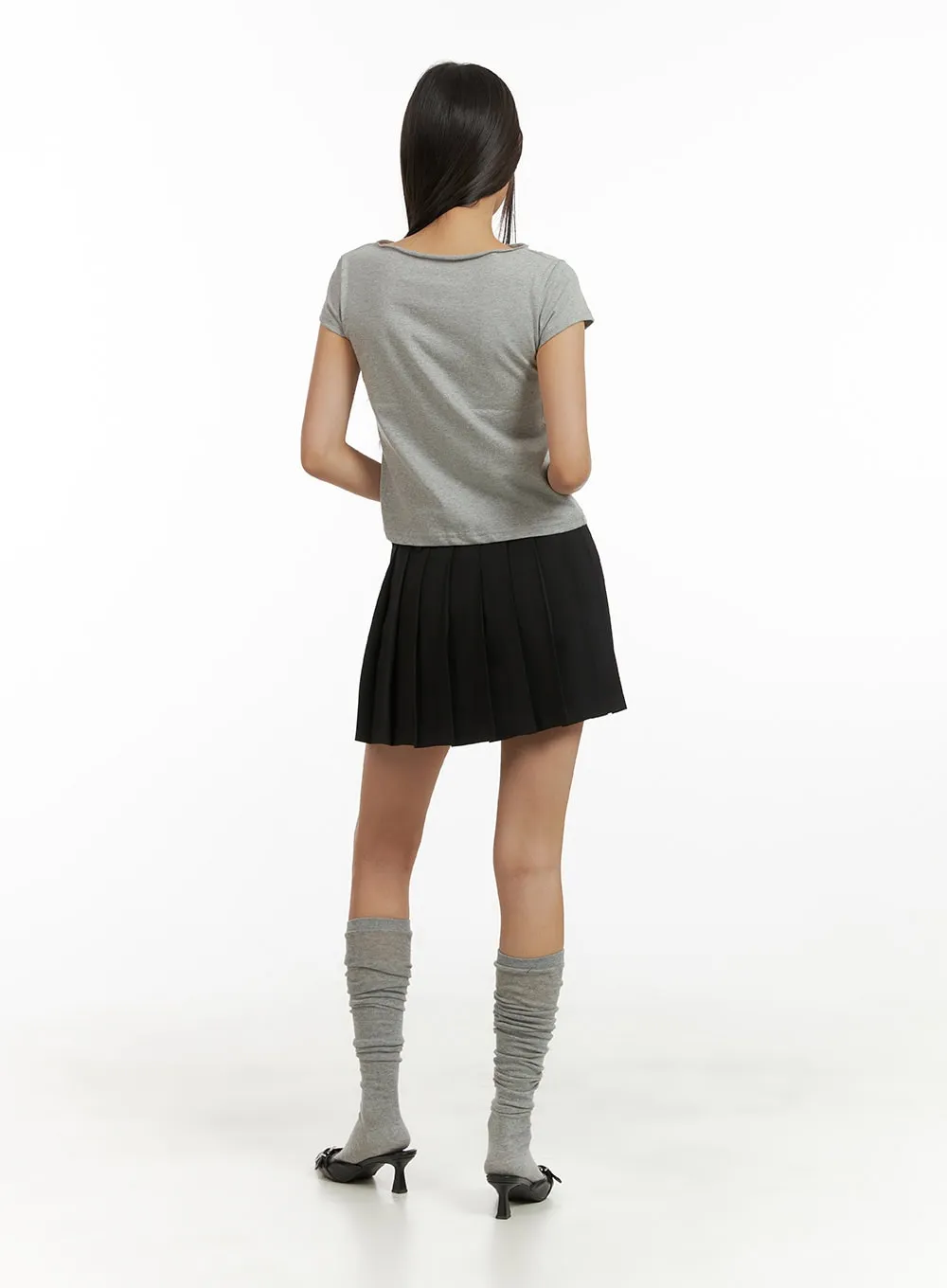Boat Neck Crop Tee CU414