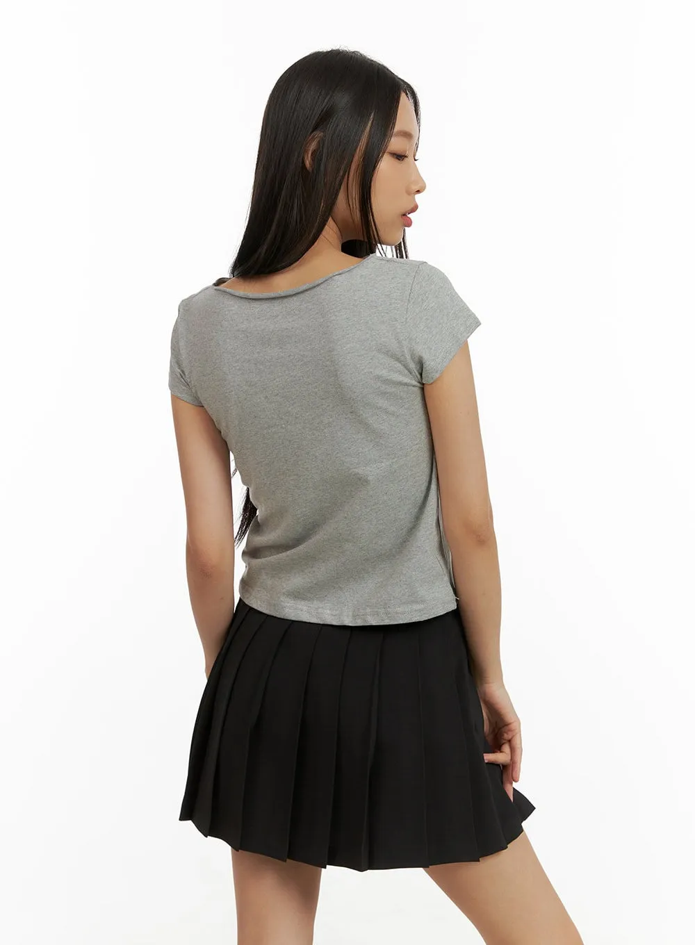 Boat Neck Crop Tee CU414