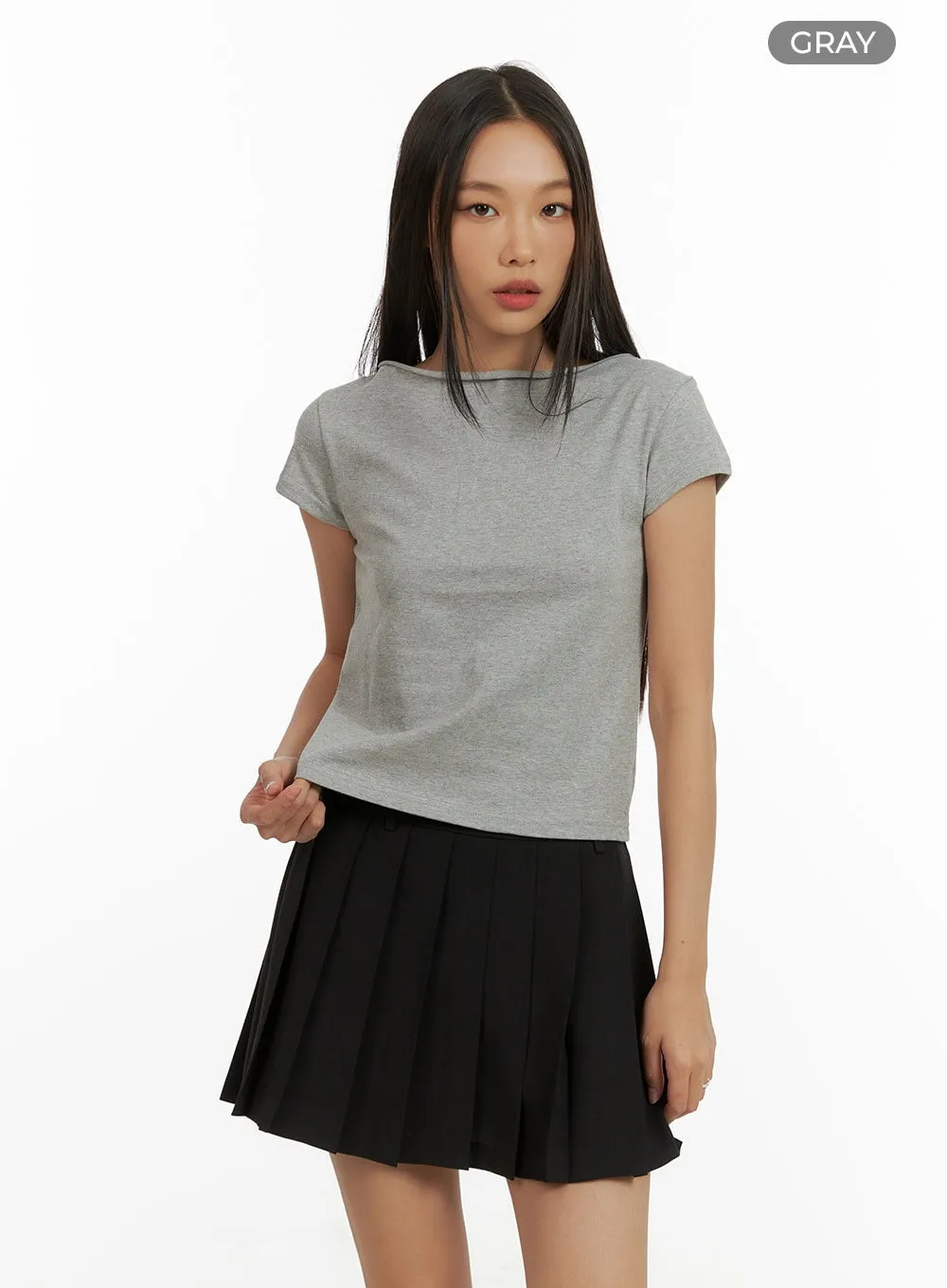 Boat Neck Crop Tee CU414