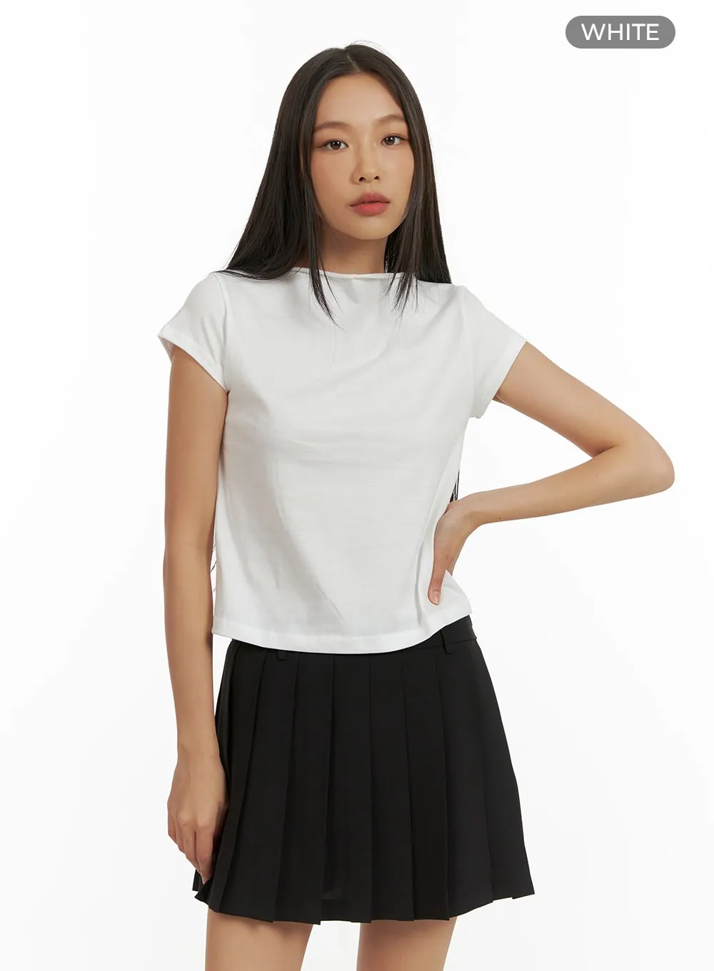 Boat Neck Crop Tee CU414