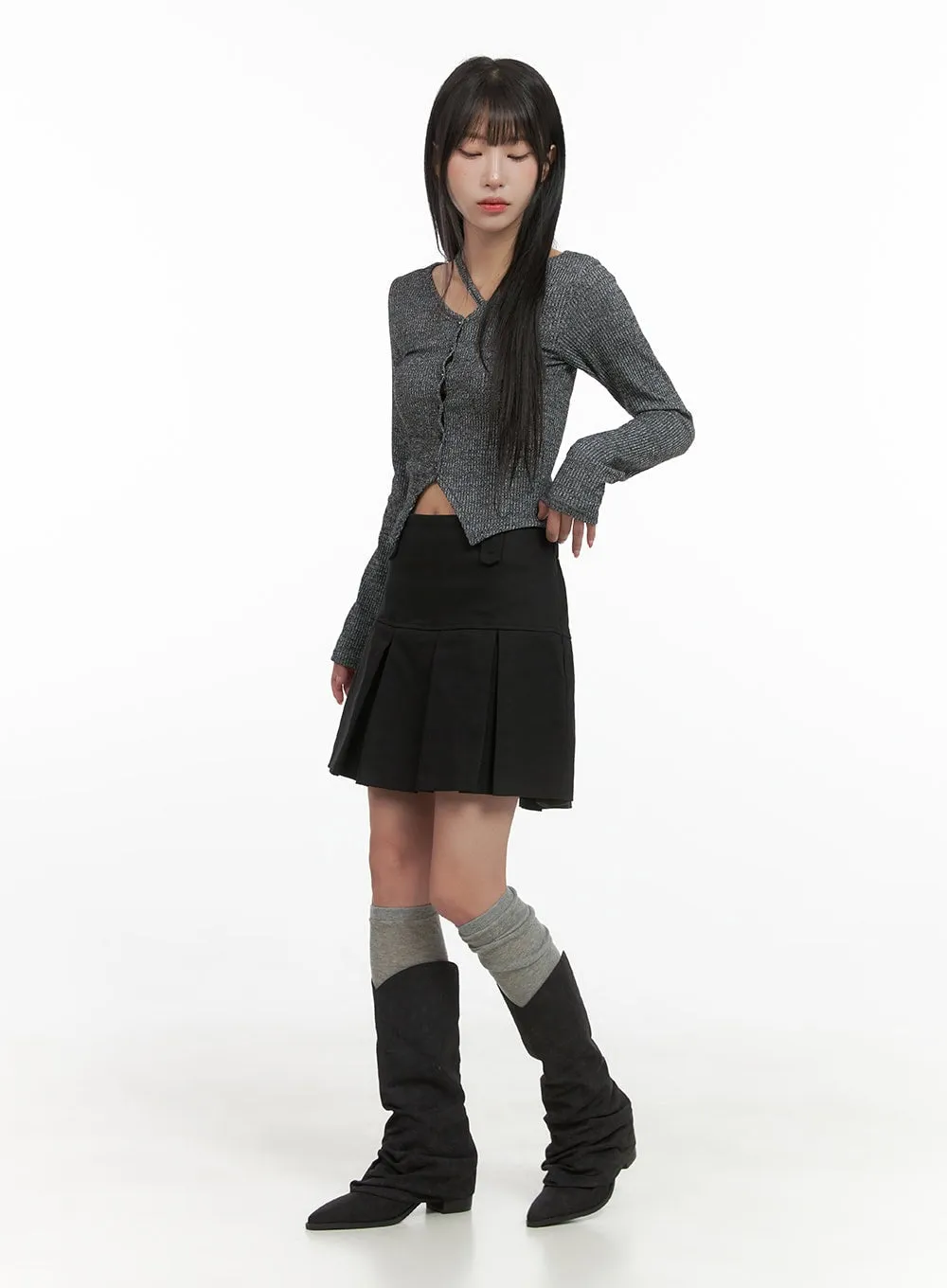 Box Pleated Mini Skirt CG430
