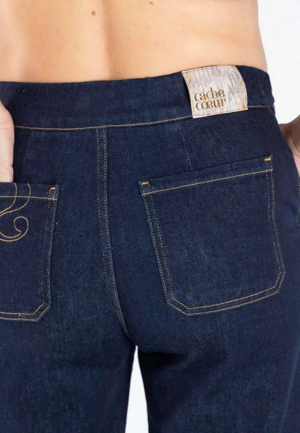 Cache Coeur Flare Jeans, Navy