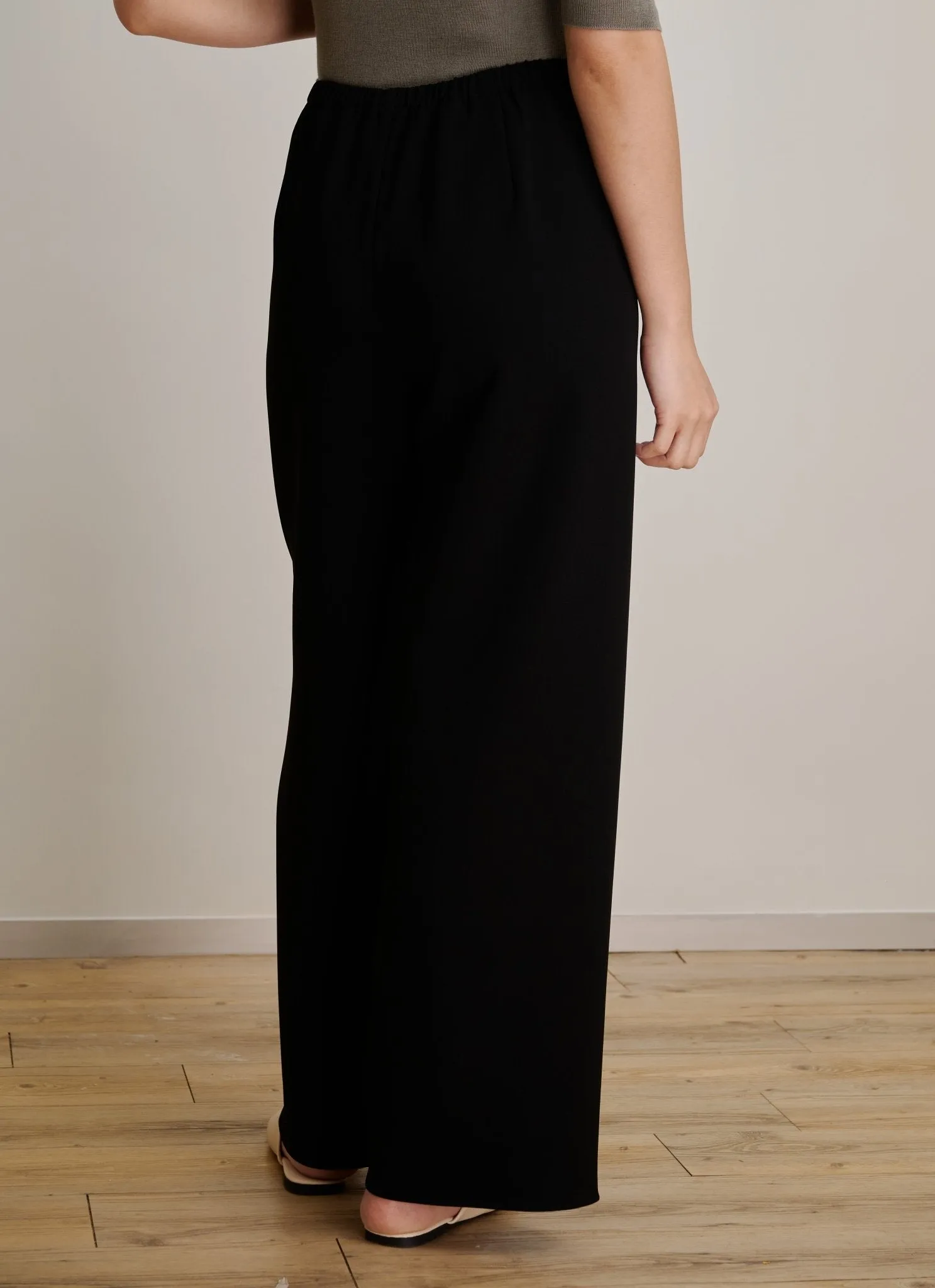 CADY wide-leg pants (Black)