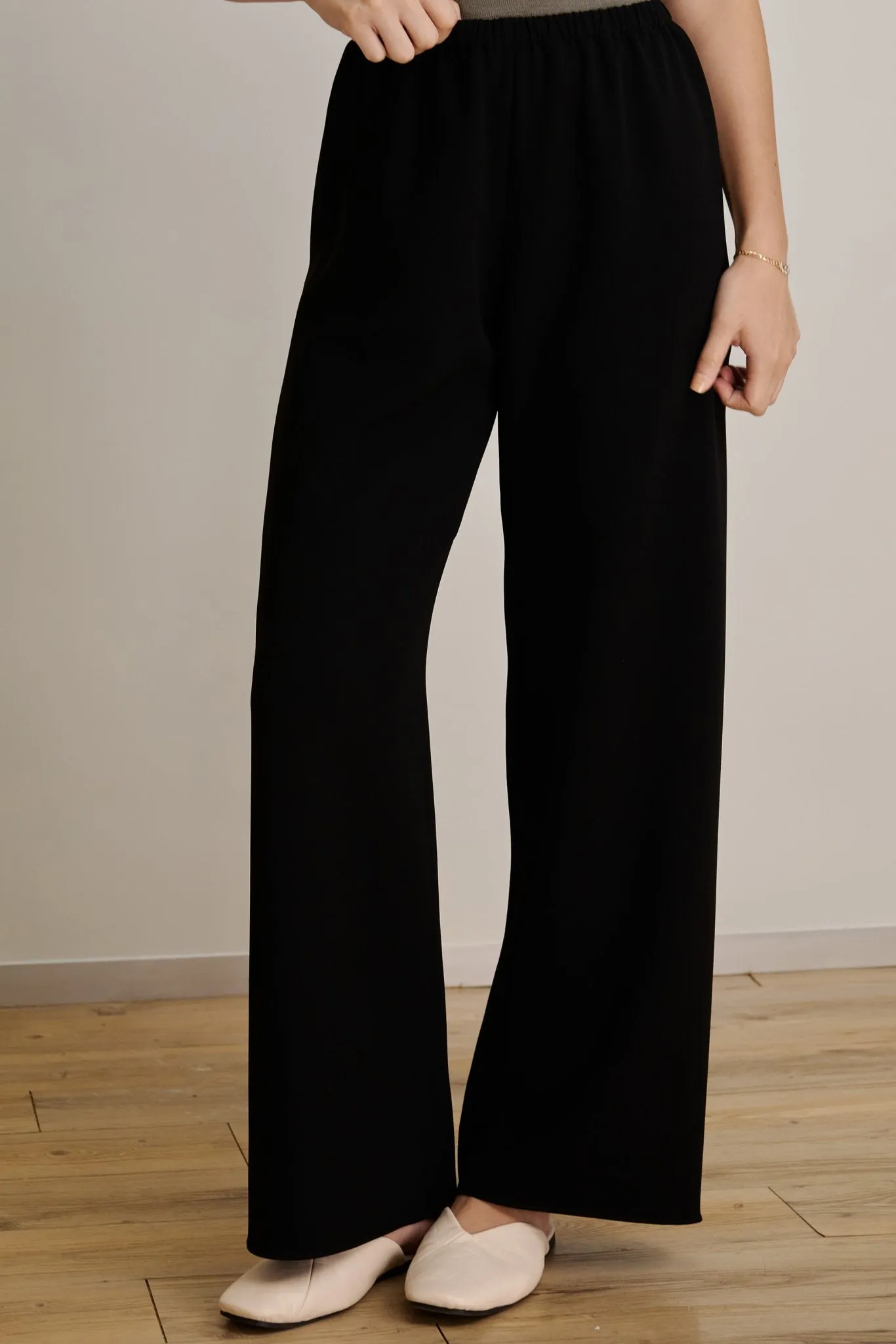 CADY wide-leg pants (Black)