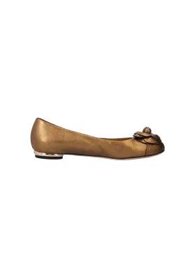 camellia-motif ballet flats