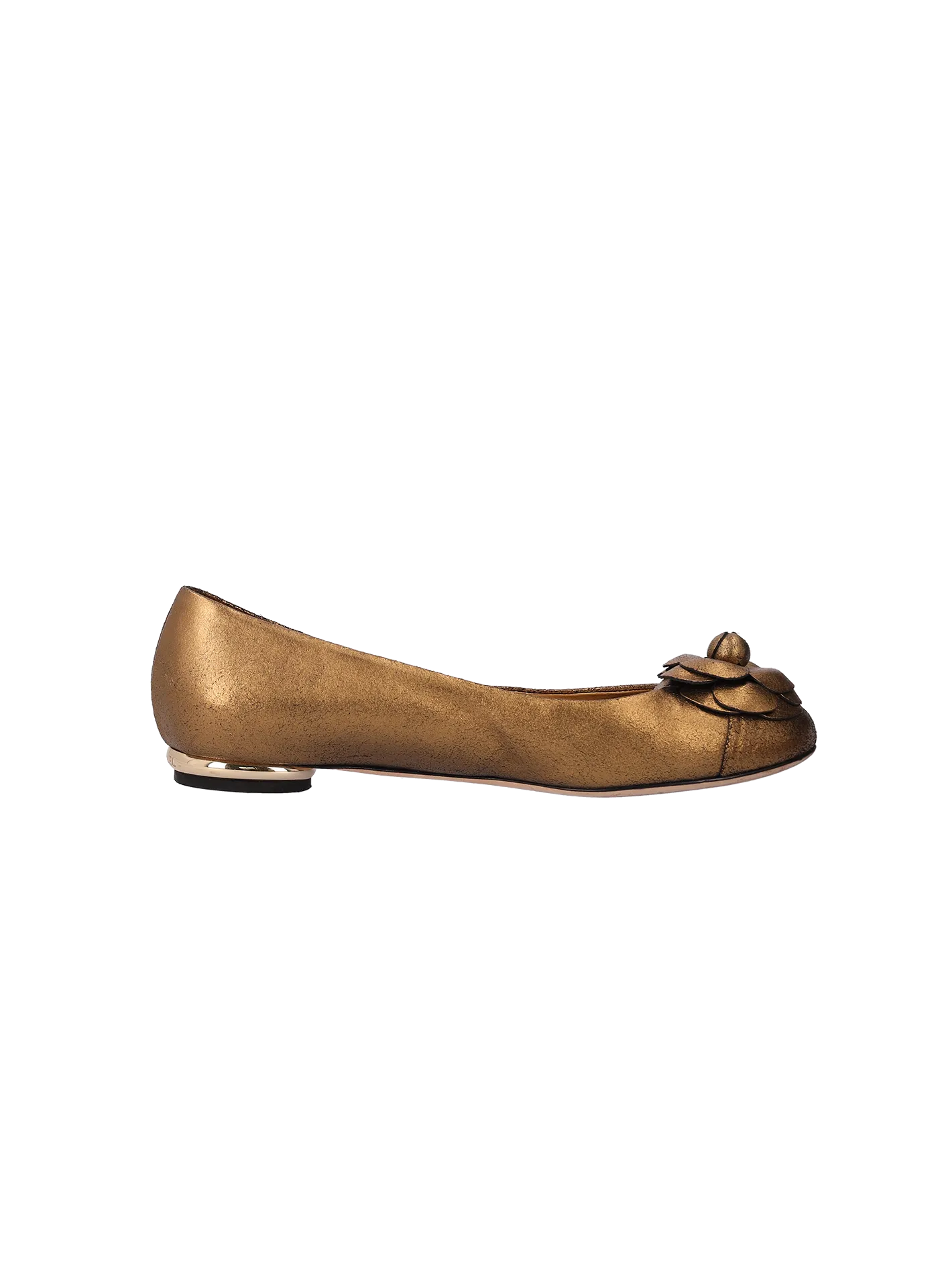camellia-motif ballet flats