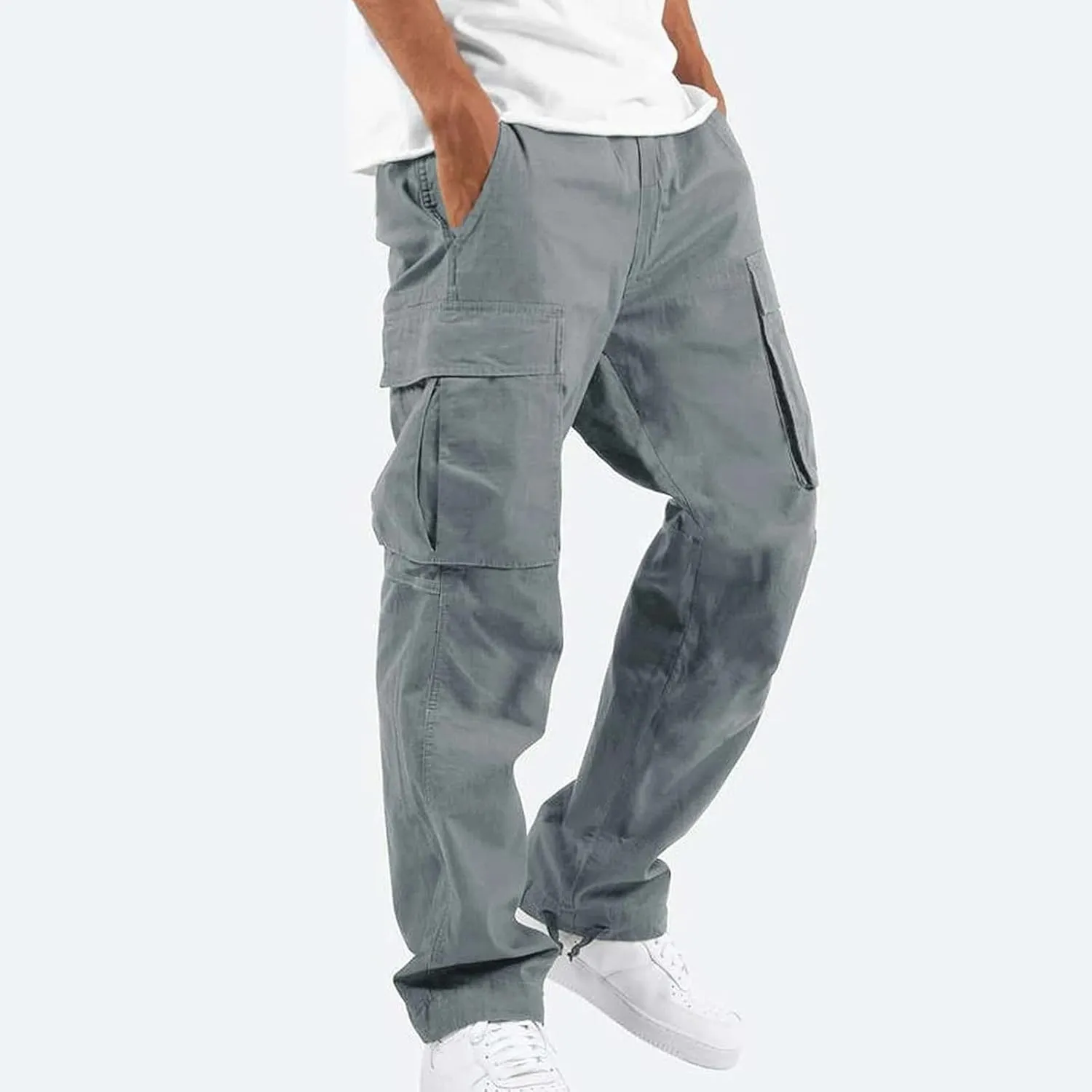 Cargo Pants for Men Lightweight Elastic Waist Joggers Casual Athletic Hiking Pants Multi Pockets 2025 Tactical Pants