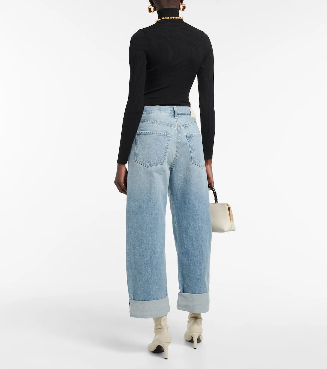 Citizens Of Humanity Ayla Mid Rise Wide Leg Cropped Jeans, Blue