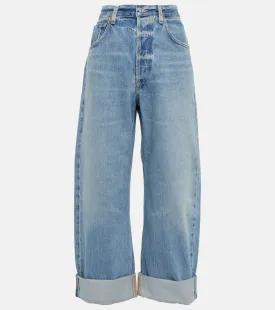 Citizens Of Humanity Ayla Mid Rise Wide Leg Cropped Jeans, Blue