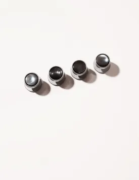 FINAL SALE: Smoke Mother of Pearl & Steel Dress Studs