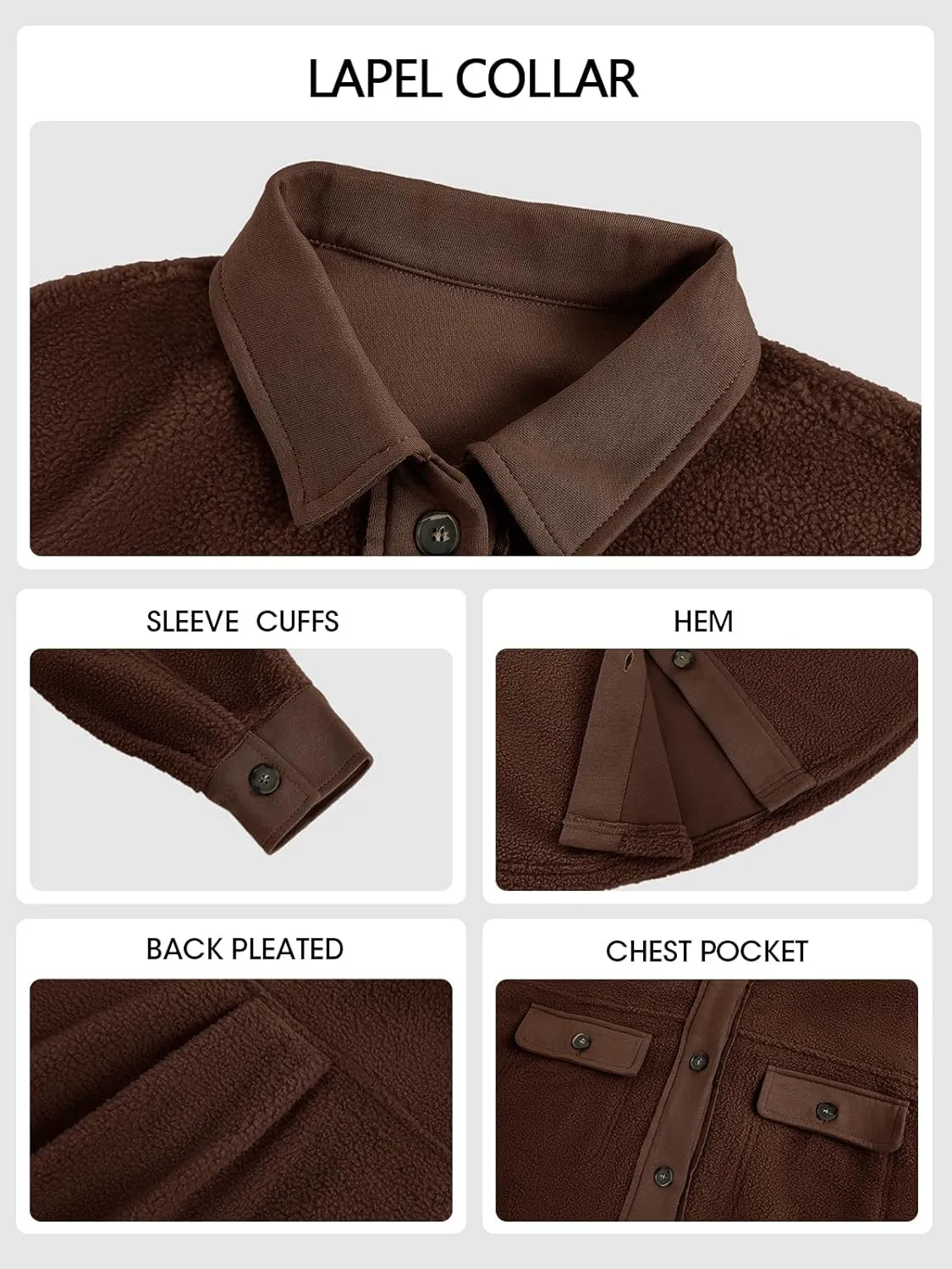 Fisoew Womens Oversized Long Sleeve Button Down Shirt Jacket Soft Comfy Casual Shacket Coats with Pockets