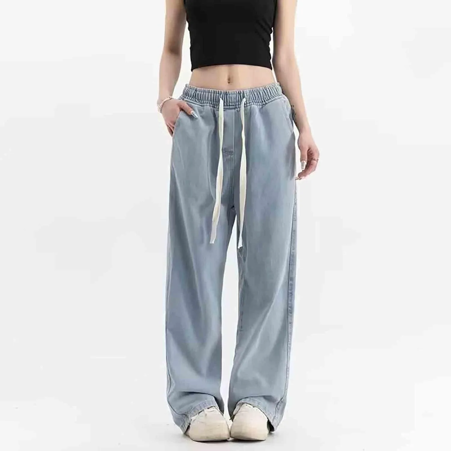 Flare Jeans for Women Flower Print 2025 Trendy Wide Leg Baggy Pants High Waisted Flared Denim Trouser Vintage Jeans