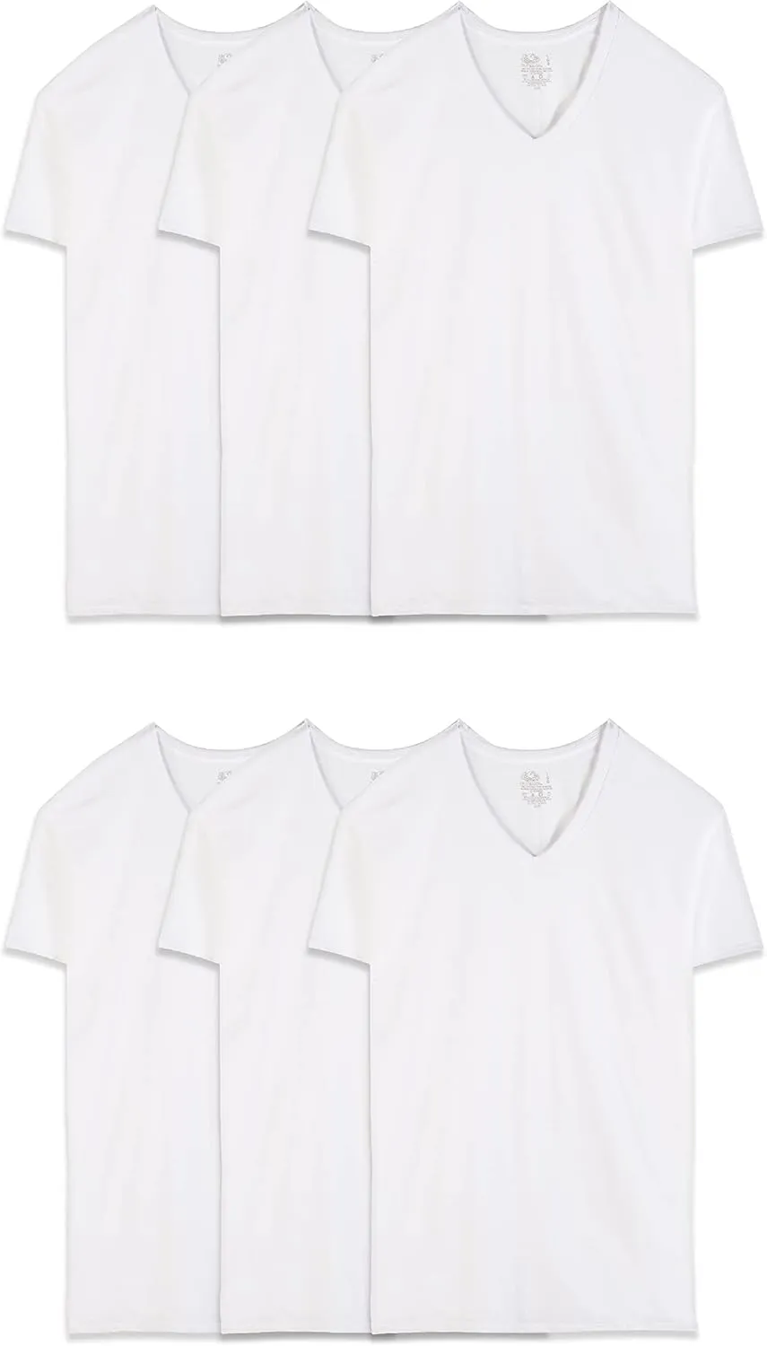 Fruit of the Loom Men's Eversoft Cotton Stay Tucked V-Neck T-Shirt