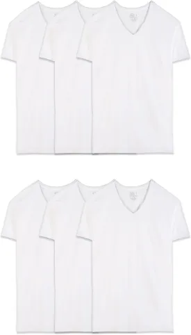 Fruit of the Loom Men's Eversoft Cotton Stay Tucked V-Neck T-Shirt
