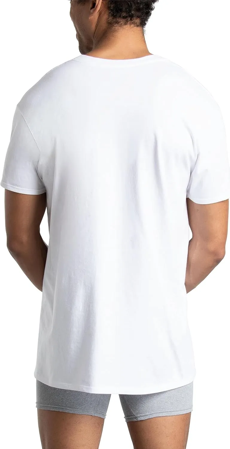Fruit of the Loom Men's Eversoft Cotton Stay Tucked V-Neck T-Shirt