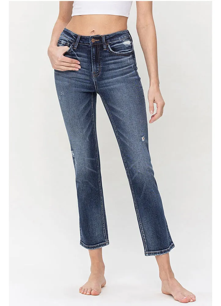 High Rise Ankle Slim Straight in Benefactor by Flying Monkey