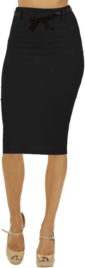 Junior High Waist Below Knee Pencil Skirt Skinny Fit