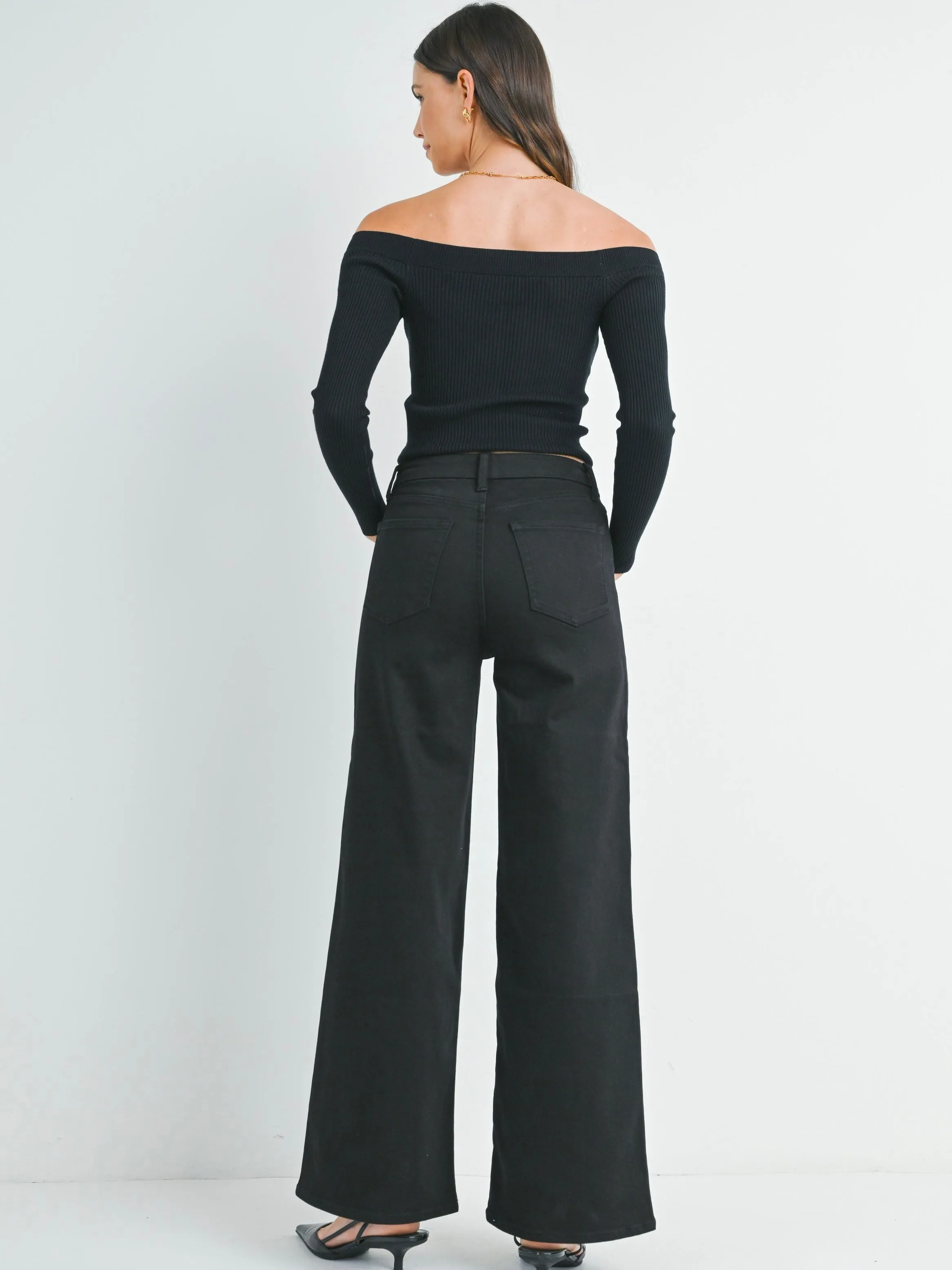 Just Black Denim : Palazzo Wide Leg Jean