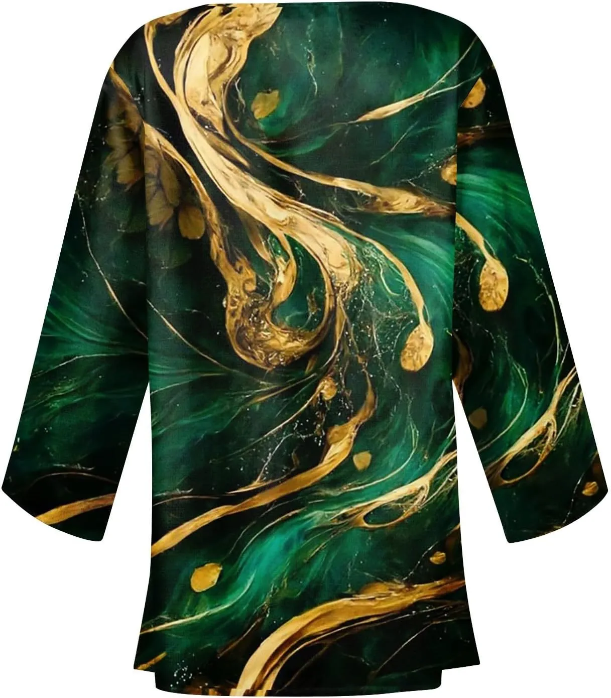 Kimonos for Women Plus Size Lightweight Floral Printed Tops Dressy Casual 3/4 Sleeve Summer Cardigan