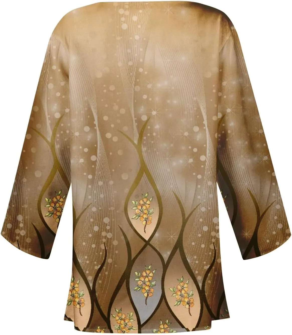 Kimonos for Women Plus Size Lightweight Floral Printed Tops Dressy Casual 3/4 Sleeve Summer Cardigan