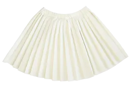 KIPP IVORY LEATHER PLEATED SKIRT