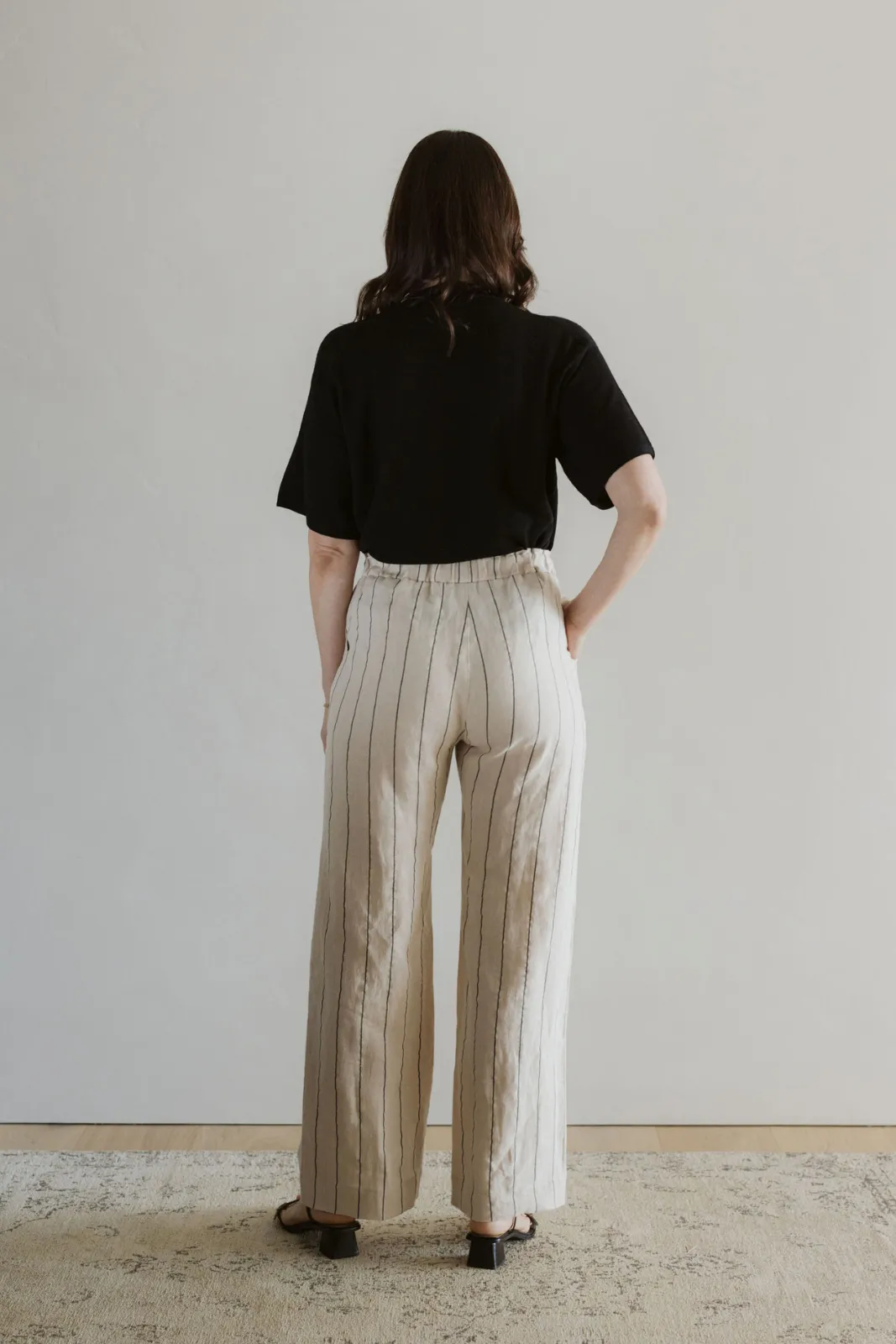 Lazy Day Linen Pant - Cream Stripe