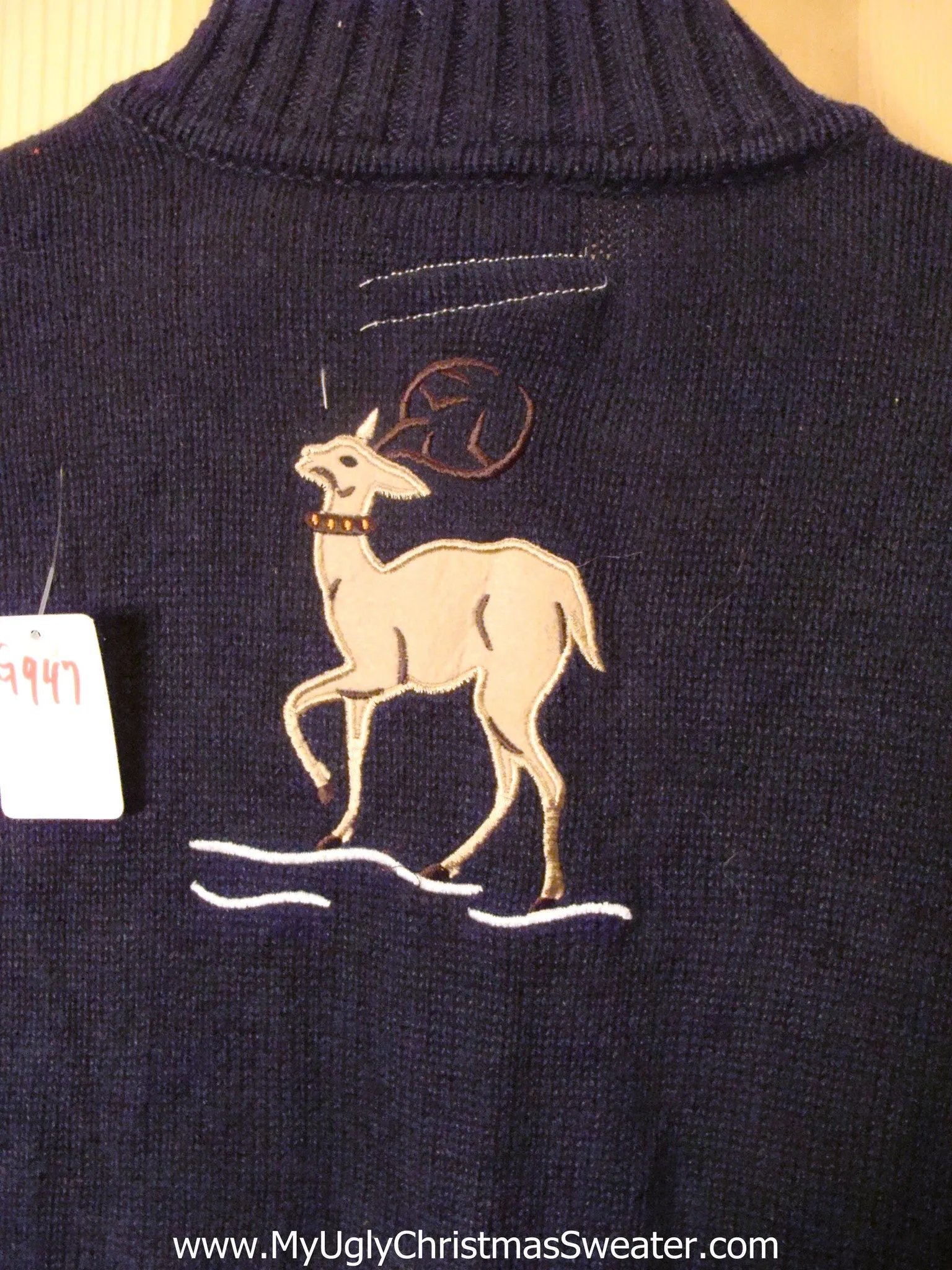 Light Up Ugly Xmas Sweater Prancing Reindeer