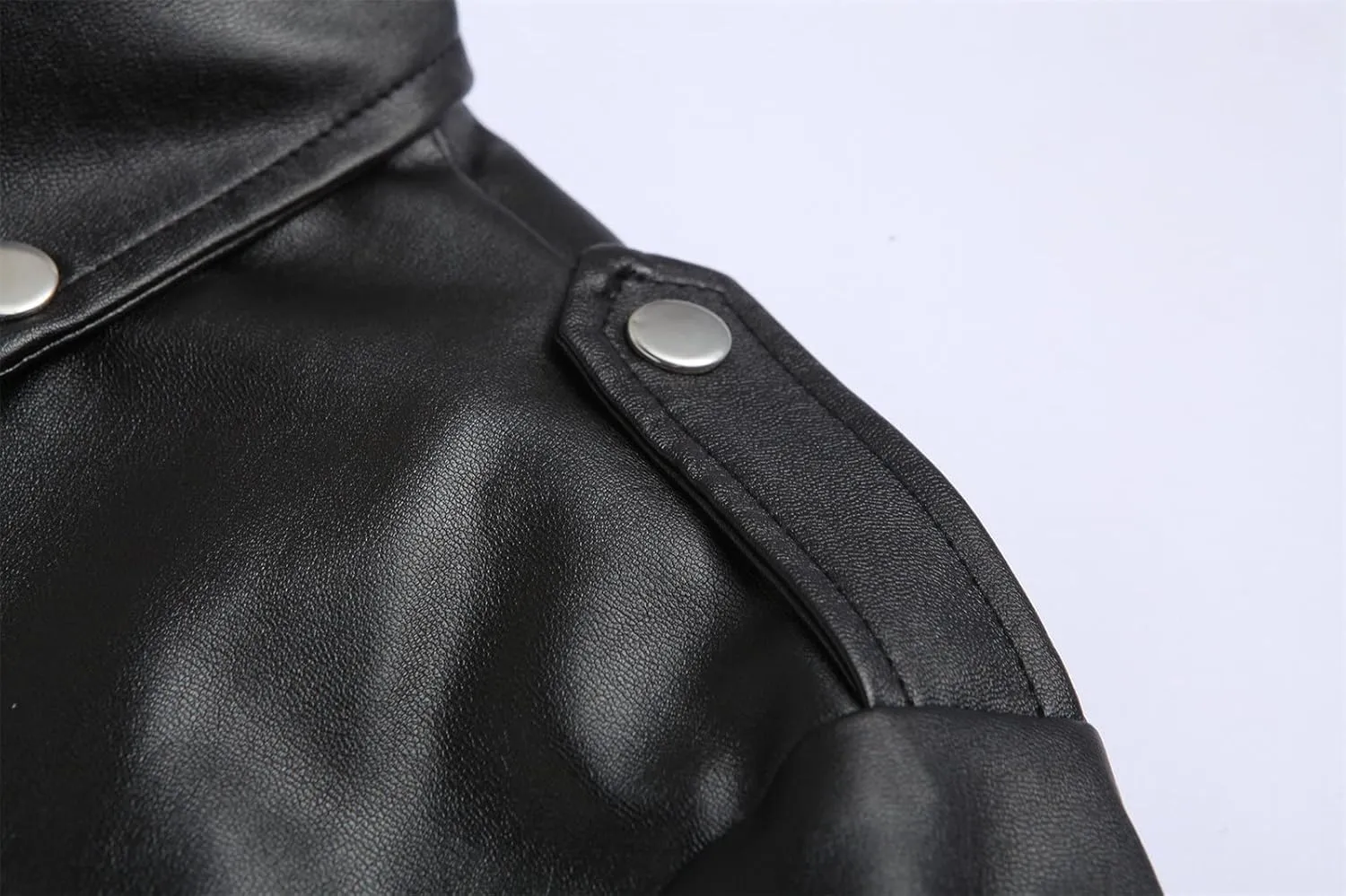 Maiyifu-GJ Men Faux Leather Motorcycle Jacket Retro Notched Lapel Pu Biker Coat Asymmetric Zipper Slim Outwear Overcoat (Black,X-Large)
