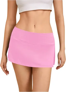 MakeMeChic Women's Mini Skirt with Shorts Y2K Pencil Micro Skort