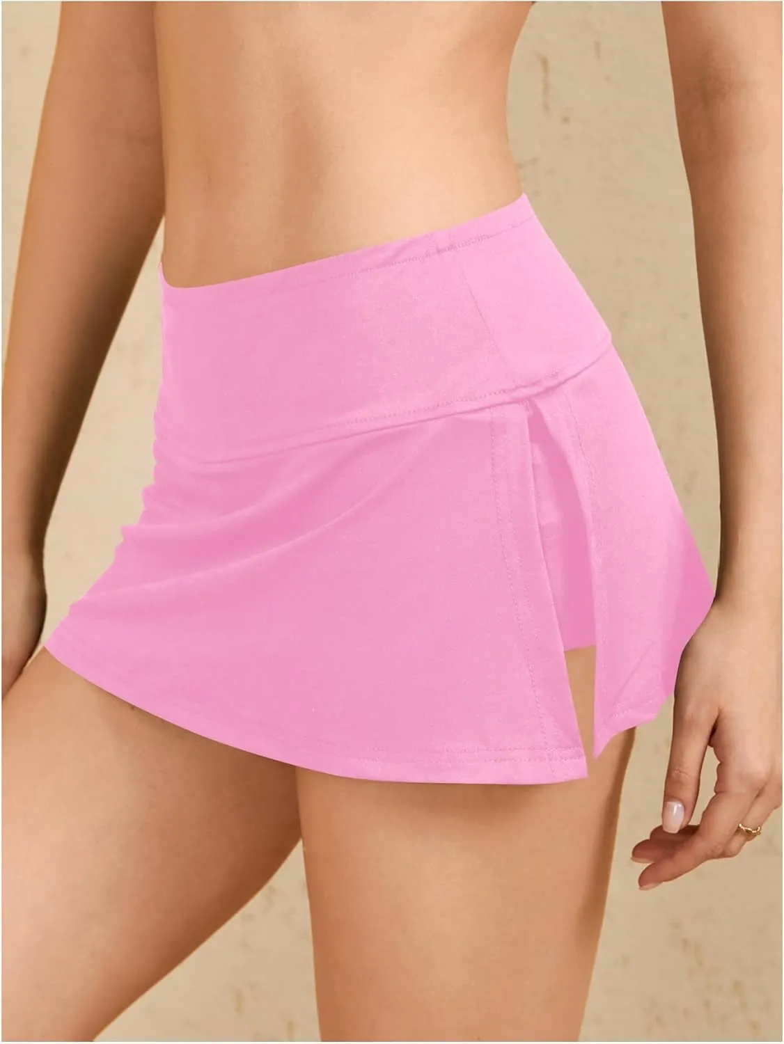 MakeMeChic Women's Mini Skirt with Shorts Y2K Pencil Micro Skort