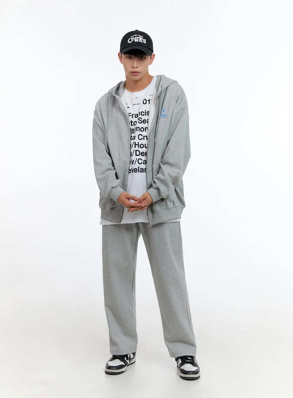 Men's Relaxed Fit Cotton Sweatpants (Gray) IS413