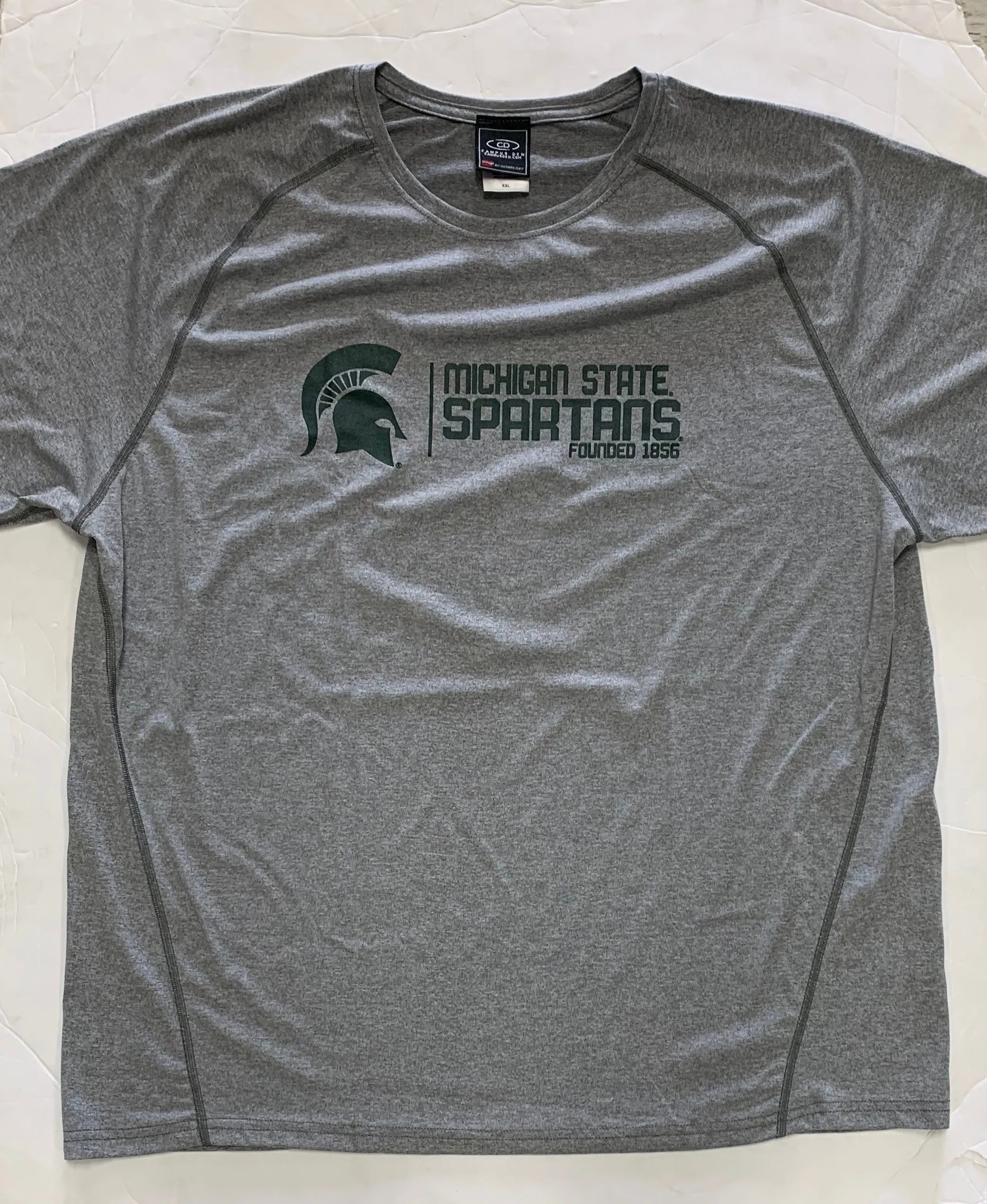 Michigan State Spartans Founded 1856 Adult Campus Den Gray Shirt (XXL)