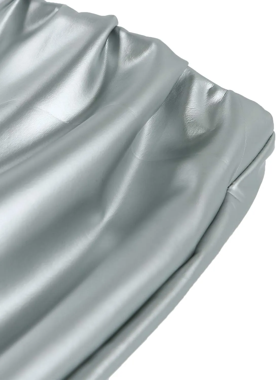Neon Leather Mini Skirt for Women Sexy High Waist PU Latex Bodycon Pencil Skirts Y2K Shiny Clubwear