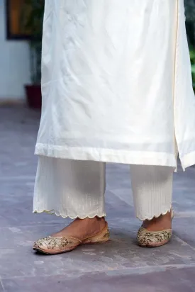 Off-White Straight Pant In Lurex Cotton Fabric