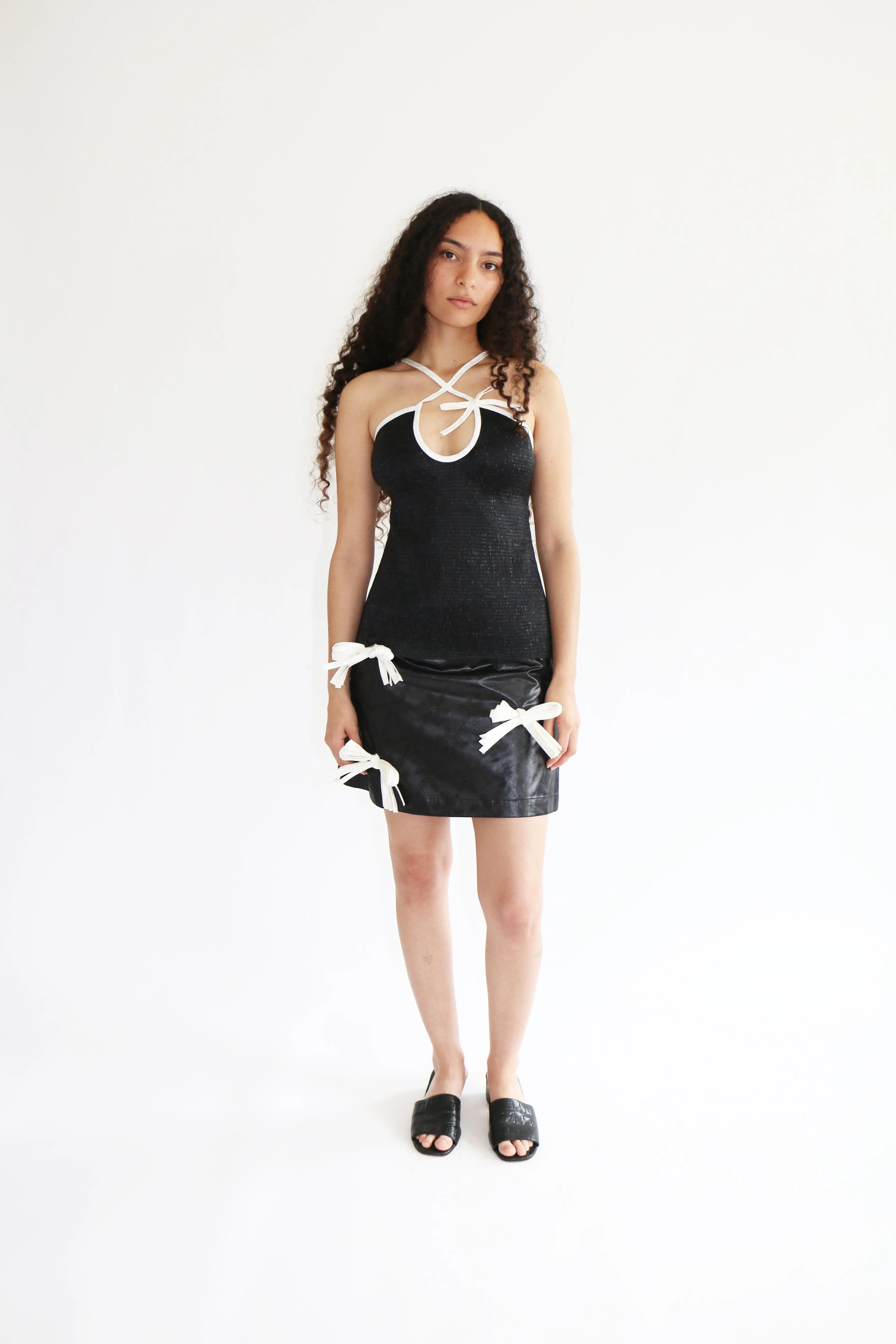 Onyx and White Alexa Bow Skirt