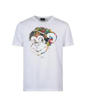 PAUL SMITH Tshirt Reg Fit SS Monkey Comic - White